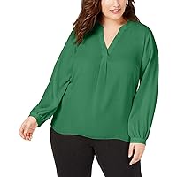 I-N-C Womens Business Pullover Blouse, Green, 4X