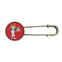 Japanese Shogun Mummy Soccer Retro Metal Brooch Pin Clip Jewelry