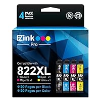 822XL Remanufactured Ink Cartridges Replacement for Epson 822XL Ink Cartridges Combo Pack to Use with Epson Workforce Pro WF-3820 WF-4830 WF-4820 WF-4833 WF-4834