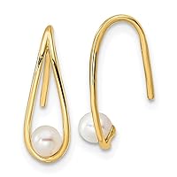 14k Gold Madi K Freshwater Cultured Pearl TearLong Drop Dangle Earrings Measures 15.8x5.13mm Wide Jewelry for Women