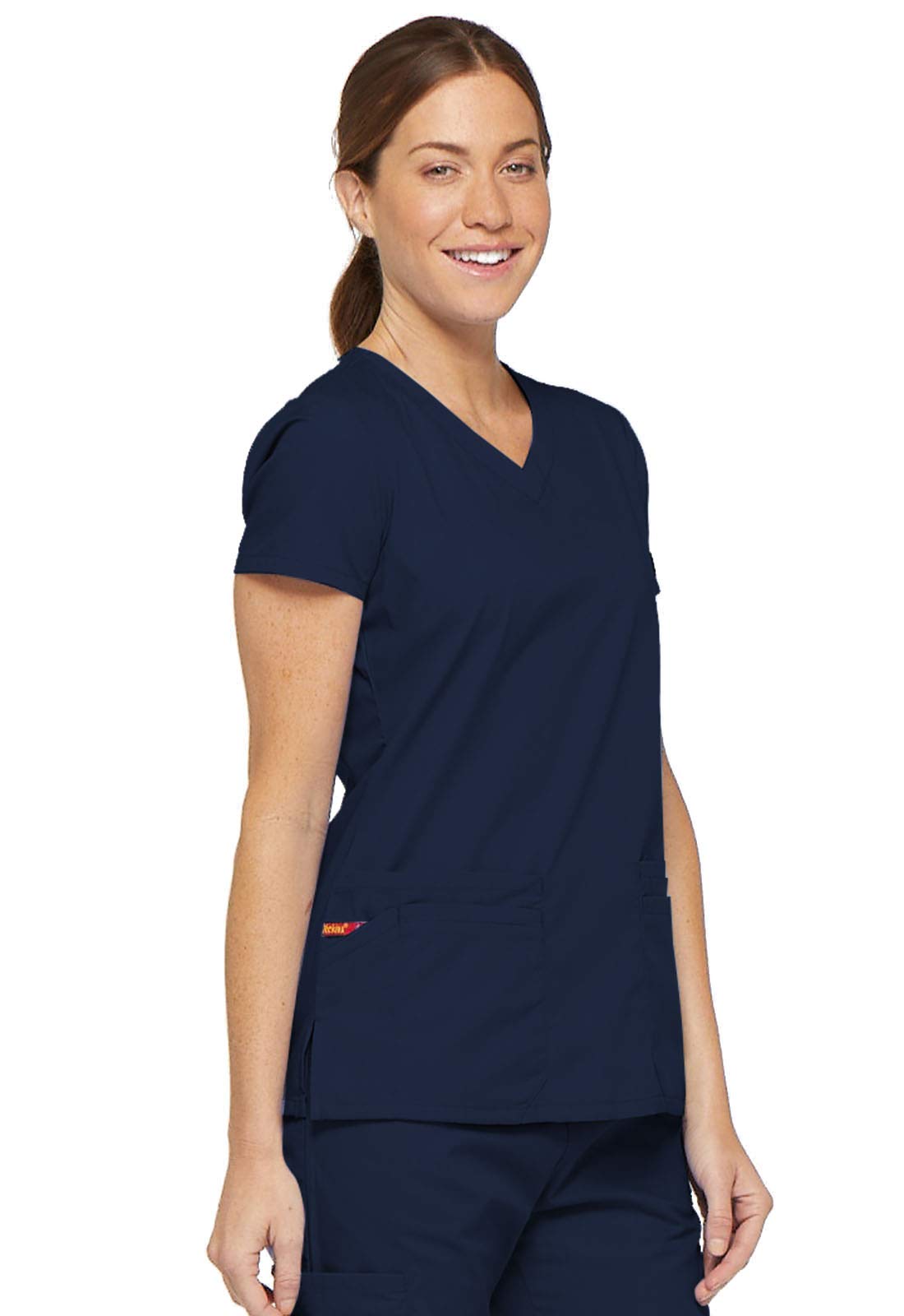 Dickies EDS Signature Scrubs for Women, Contemporary Fit V-Neck Womens Tops in Soft Brushed Poplin 85906