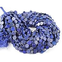 1 Strand Lapis Lazuli Coin Smooth 13'' Long Strand Gemstone Beads, Jewelry Supplies for Jewelry Making, Bulk Beads, for Meditation Jewellery for Reiki Healing Mystic Gemstone 9mm CHIK-STNRD-49935