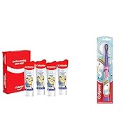 Colgate Kids Toothpaste with Anticavity Fluoride, Minions, ADA-Accepted Fluoride Toothpaste & Kids Battery Powered Toothbrush, Unicorn, Extra Soft Toothbrush, Ages 3 and Up, 1 Pack
