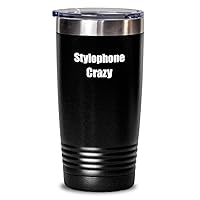 Funny Stylophone Crazy Tumbler Musician Gift Instrument Player Present Insulated Cup With Lid Black 20 Oz