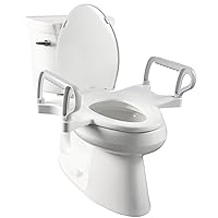 Bemis Assist Toilet Seat with Built-in Support Handles, Hinges Never Loosen, Fits Round and Elongated