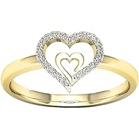 Heart Shaped Rings for Women Cubic Zirconia Fashion Double Love Heart Openwork Ring Cz Statement Engagement Wedding Band Fine Jewelry Gifts for Her Practical Design