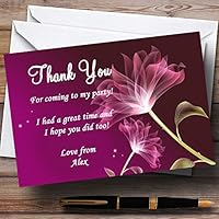 Purple Flower Stunning Personalized Party Thank You Cards