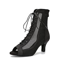 Women's Ballroom Dance Boots Latin Salsa Dress Performance Practice Shoes 2.5