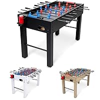 GoSports 48 Inch Game Room Size Foosball Table - Includes 4 Balls and 2 Cup Holders – Black, Oak, or White