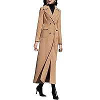 Women's Charming Long Wool Trench Coat Winter Double Breasted Classic Warm Thick Jacket