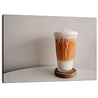 Skipvelo Canvas Wall Art Prints A glass iced milk tea Paintings Poster Artwork Home Decor Ready to Hang for Living Room Bedroom Dining Room 20 x 30 inch