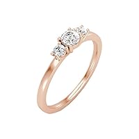 Solitaire 3/8 Cttw Diamond Wedding Band Anniversary Ring (.38 Cttw) (Width = 5.6mm)