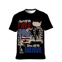 Unisex Vintage Novelty T-Shirt American-Flag Graphic-Colors Short-Sleeve Casual Crewneck Fashion Softstyle Summer Workout Tee