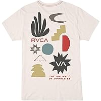 RVCA Men's Red Stitch Short Sleeve Graphic T-Shirts - Paper Cuts | Antique White, Large