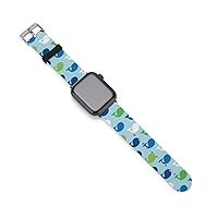 Whales Pattern Watch Band Compatible with IWatch Bands Silicone Wristbands Replacement Strap