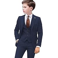 Boys Suit 3 Piece Slim Fit Kids Suit Single Breasted Formal Wedding Suit Set Blazer Vest Pants