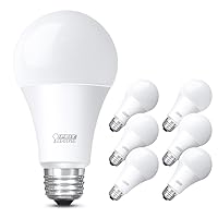 A21 100W Equivalent LED Light Bulbs, Non-Dimmable, 3000k Bright White, 1600 Lumens, 10 Year Lifetime, E26 Base, CRI 90, UL Listed, Damp Rated, 6 Pack, OM100/930CA10K/6