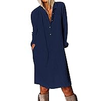 2021 Fashion Women Denim Shirt Dresses Long Sleeve Distressed Jean Dress Button Down Casual Maxi Dress Tunic Top
