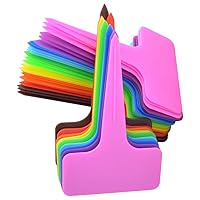 200 PCS 10 Color Plastic Plant Tags, T-Type Markers Nursery Garden Labels Stakes for Gardening Green House Humidity Dome Orchard Botanical Garden Assorted Color
