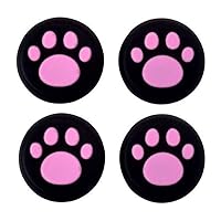 Silicone Thumb Stick Grip Cap Joystick Thumbsticks Caps Cover for PS4 PS3 Xbox One PS2 Xbox 360 Game Controllers (Pink Cat Dog Paw 4PCS)