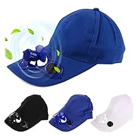 USB Portable Handheld Fan Summer Sport Outdoor Hat Cap with Solar Sun Power Cool Fan Cycling Climbing, vertice, (Color : Blue)