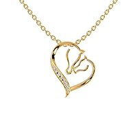 Certified Feel of Heart Pendant in 18K White/Yellow/Rose Gold with 0.07 Ct Round Natural Diamond & 18k Gold Chain Necklace for Women | Beautiful Pendant Necklace for Wife, Mom, Grandmother (IJ, I1-I2)