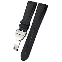 22mm Rubber Silicone Curved End Watch Band Waterproof Special For Tudor Black Bay Pelagos Folding Buckle Watch Bracelets Strap