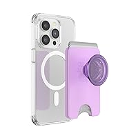 PopSockets Phone Wallet with Expanding Grip and Adapter Ring for MagSafe®, Phone Card Holder, Wireless Charging Compatible, Wallet Compatible with MagSafe® - Lavender