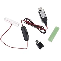 Universal 3V LR6 AA Battery USB Power Supply Cable with Switch 2Pcs AA Battery Replace Replacement Adapter Battery Power Supply
