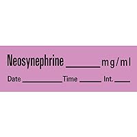AN-72 Anesthesia Removable Tape with Date, Time & Initial, Neosynephrine Mg/Ml, 333 Imprints, Violet, 1/2