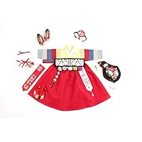Korean Hanbok Traditional Beautiful Dress First Birthday for Baby Girl Dolbok Dol Party red Yellow