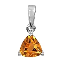 Multi Choice Trillion Shape Gemstone 925 Sterling Silver Solitaire Art Deco Pendant Jewelry