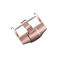 Merjust 24mm Silver Black Rose Gold Brushed Matte Stainless Steel Pin Buckle Clasp for Ap Royal Oak Watch with Word (Color : Rose Gold, Size : 24mm no Logo)