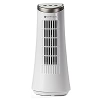 Comfort Zone Oscillating Desktop Tower Fan with Electronic Touch Switches, 12 inch, 2-Speed, Ultra Slim Design, & Convenient Carry Handle, Ideal for Home, Bedroom, Dorm or Office, MTRNF2302
