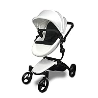 Anivia Luxury Baby Doll Stroller for 18” & 20” American Girl Dolls - Doll Stroller with Folding Canopy, Mute Wheels and 2 Storage Baskets, Easy to Assemble - Black