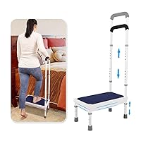 Bedside Steps For High Beds For Elderly Adults One Step Stool With Handle Suv Car Stepping Stool Seniors Stand Assist Aid Medical Heavy Duty 400lb Wide Platform Footstools For Bedroom Bathroom
