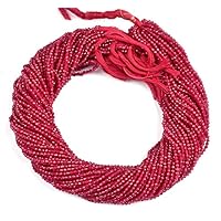 Natural Pack of 2 Strands 2-2.5mm Red Jade Faceted Rondelle Beads| Micro Faceted Beads for Jewelry Making |13