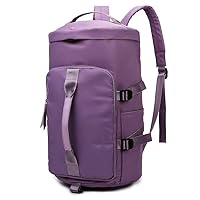 Large-capacity travel bag，waterproof sports fitness bag backpack，independent shoe compartment dry and wet separation (Purple)