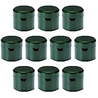 Set of 10 Deep Powder Tea Cups, Green Pearl, Inner Black Coating (Double Sided Holes)