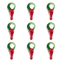 50PCS Handmade Lampwork Loose Pendants Red Hot Pepper Glass Charms Farmhouse Style Vegetable Chili Shape Dangle Earring Charms for DIY Bracelets Necklaces Earring Charms Jewelry Making Hole 2-5mm