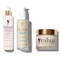 Rahua Curl Care Treatment Set, Hydration Detangler + UV Barrier 6.5 Fl. oz., Leave-in Treatment 2fl. Oz with Curl Styler, protects curls from harmful UV rays and environmental stressors.