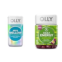 OLLY Miss Mellow Capsules for Hormone Balance & Mood Support, Daily Energy Gummy Supplements with Vitamin B12, CoQ10 & Goji Berry - 30 & 60 Count