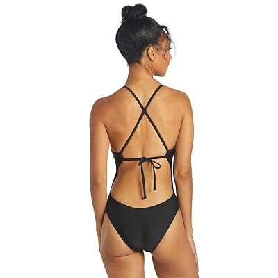 Sporti Tie Back One Piece Swimsuit for Women - Solid Color Suit with  Adjustable Tie, Minimal Back Styling for Durability
