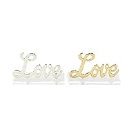 Deco 79 Aluminum Love Decorative Sign with Acrylic, Set of 2 6