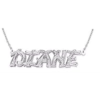Rylos Necklaces For Women Gold Necklaces for Women & Men Sterling Silver or Yellow Gold Plated Silver Personalized All Diamond Chinese Lettering Nameplate Necklace Special Order, Made to Order