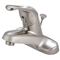 Kingston Brass KB518B Wyndham 4-Inch Centerset Single Loop Handle Lavatory Faucet with Brass Pop-Up, Brushed Nickel