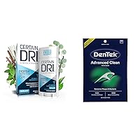 Certain Dri Everyday Strength Clinical Antiperspirant Solid Deodorant 2.6oz 1 Pack and DenTek Triple Clean Advanced Clean Floss Picks 150 Count