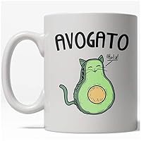 Crazy Dog T-Shirts Avogato Mug Funny Avocado Cat Kitty Coffee Cup - 11oz