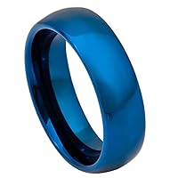 6mm Men Wedding Tungsten Ring Polished Classic Dome Personalized Tungsten Ring Comfort Fit TCR813
