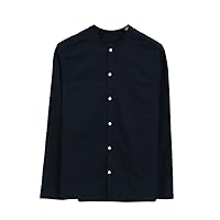 Men's Multicolored Casual Mandarin Collar Linen Shirt, Fresh Cotton-Linen Long Sleeve Cardigan